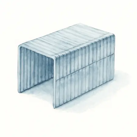 Water color illustrative image of a generic 1/4 in. x 7/16 in. Crown 20 GA Galvanized Staples, 5040 Piece