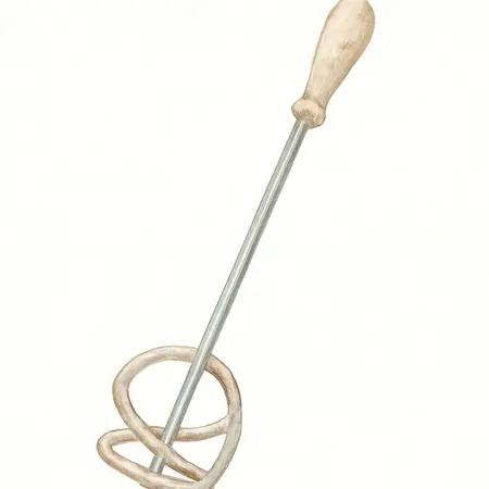 Water color illustrative image of a generic 15-1/2 in. Paint and Thin Coating Mixing Paddle