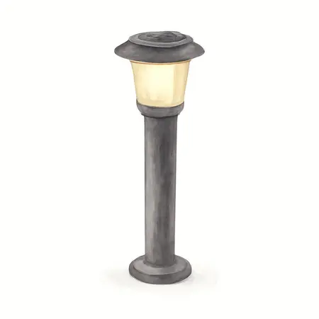 Water color illustrative image of a generic 15.75 in. Solar LED Black Finish Bollard Pathway Light, 1 Pack
