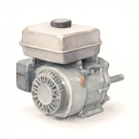 Water color illustrative image of a generic 15.8 HP (459cc) Max Performance OHV Horizontal-Shaft Gas Engine, CARB