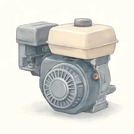 Water color illustrative image of a generic 15.8 HP (459cc) Max Performance OHV Horizontal-Shaft Gas Engine, EPA