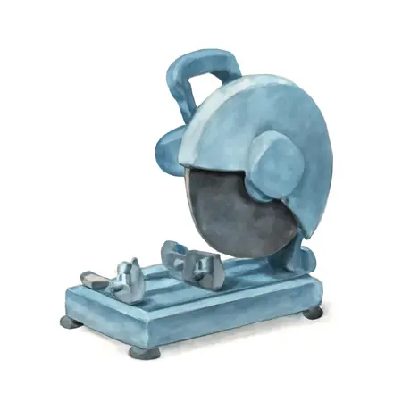 Water color illustrative image of a generic 15 Amp 4.3 HP 14 in.  Abrasive Cut-Off Saw
