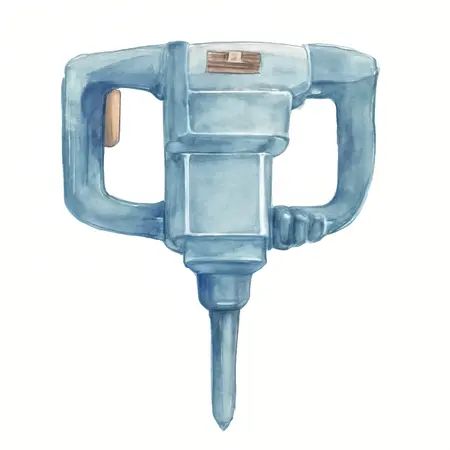 Water color illustrative image of a generic 15 Amp 42 lb.  1-1/8 in.  Hex Lower Wall Breaker Hammer with Maximum Vibration Control