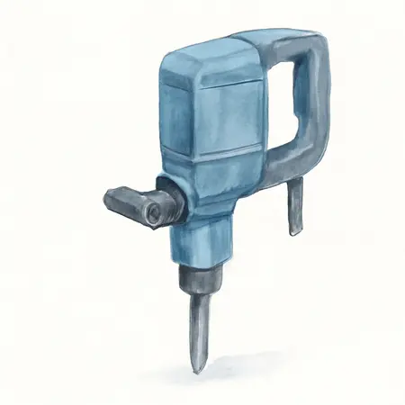 Water color illustrative image of a generic 15 Amp 66 Lb. 1-1/8 in.  Hex Breaker Hammer with Maximum Vibration Control