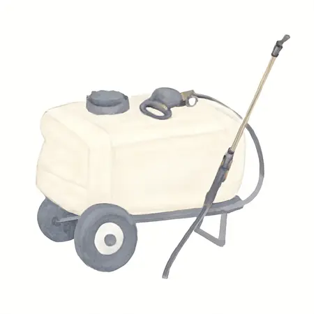 Water color illustrative image of a generic 15 Gallon Spot Sprayer 12 Volt