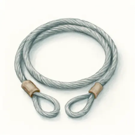 Water color illustrative image of a generic 15 ft. x 3/8 in. Braided Steel Security Cable