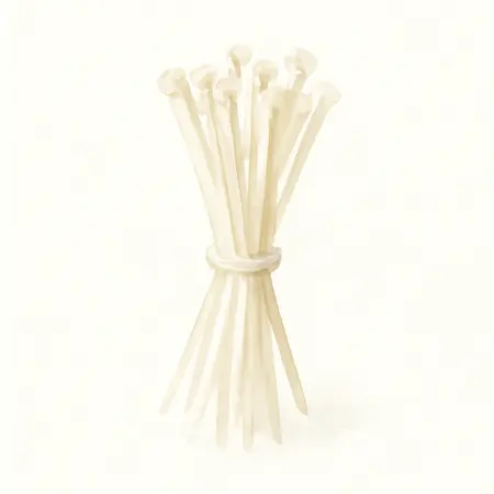 Water color illustrative image of a generic 15 in. White Cable Ties 100 Pk.