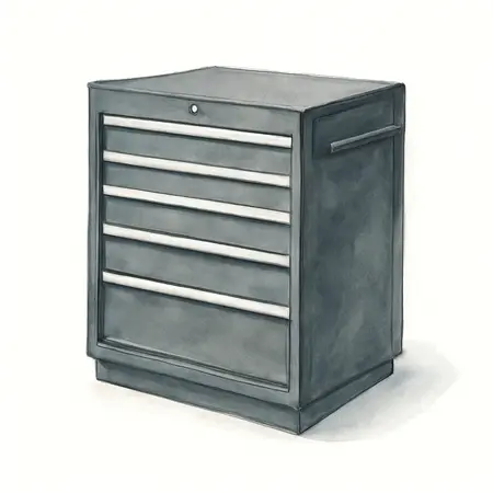 Water color illustrative image of a generic 15 in. End Cabinet, Series 3, Black