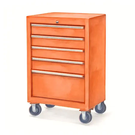 Water color illustrative image of a generic 15 in. End Cabinet, Series 3, Orange