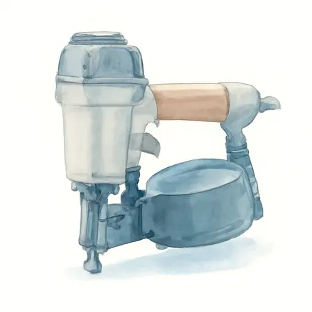Water color illustrative image of a generic 15° Coil Roofing Nailer