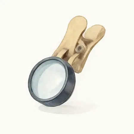 Water color illustrative image of a generic 16.5X Jeweler's Clip-On Eye Loupe