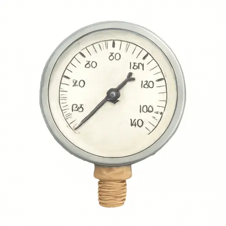 Water color illustrative image of a generic 160 PSI 1/4 in. NPT Dry Filled Pressure Gauge
