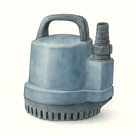 Water color illustrative image of a generic 1/6 HP Submersible Utility Pump 1600 GPH