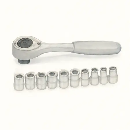 Water color illustrative image of a generic 1/2 in. Drive Metric Socket Set, 16 Piece