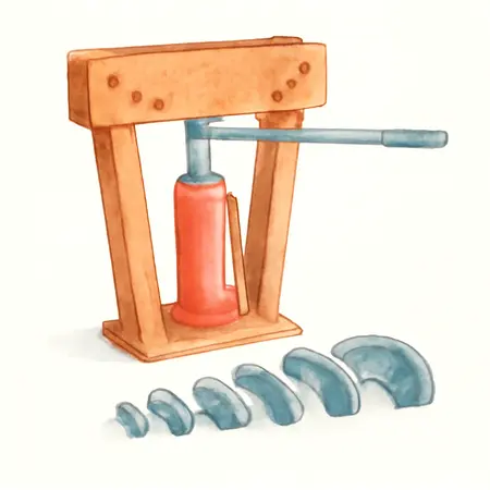 Water color illustrative image of a generic 16 Ton Hydraulic Pipe Bender