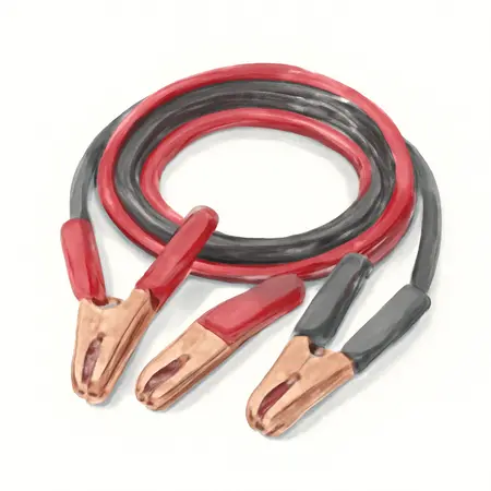 Water color illustrative image of a generic 16 ft. 6 Gauge Jumper Cables