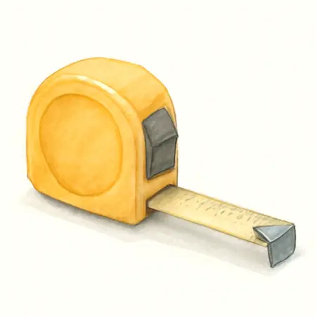 Water color illustrative image of a generic 16 ft. x 3/4 in. QuikFind Tape Measure