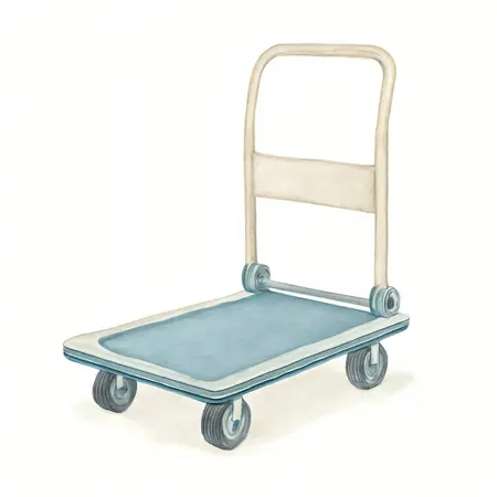 Water color illustrative image of a generic 16 in. x 28 in. Folding Platform Truck