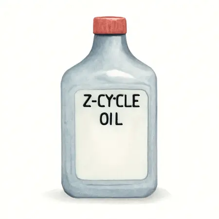 Water color illustrative image of a generic 16 oz. 2-Cycle Oil
