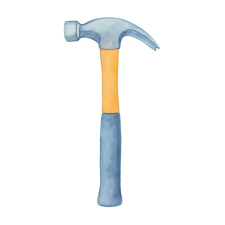 Water color illustrative image of a generic 16 oz. Fiberglass Claw Hammer