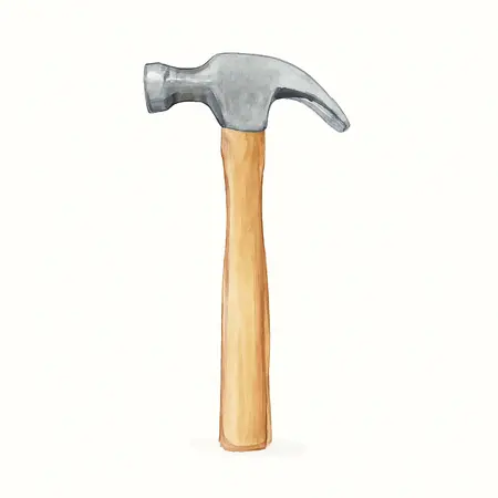 Water color illustrative image of a generic 16 oz. Hardwood Rip Hammer