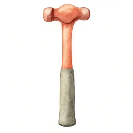 Water color illustrative image of a generic 16 oz. Ball Peen Dead Blow Hammer