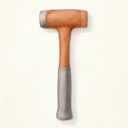 Water color illustrative image of a generic 16 oz. Soft Face Dead Blow Hammer