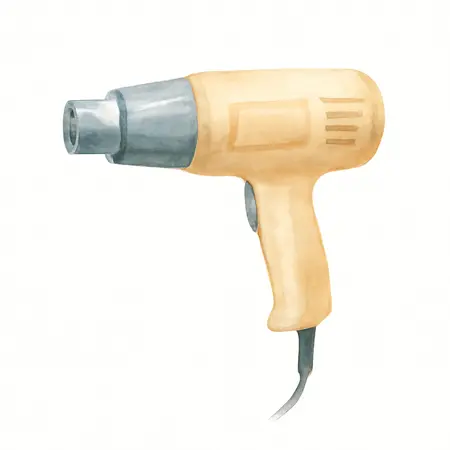 Water color illustrative image of a generic 1700 Watt 14 Amp 108 Temperature High Output Heat Gun