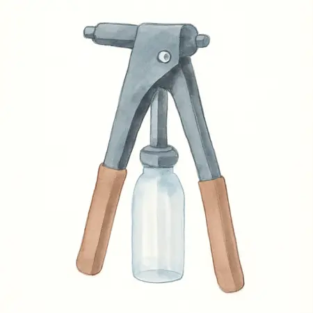 Water color illustrative image of a generic 17-1/2 in. Hand Riveter with Collection Bottle