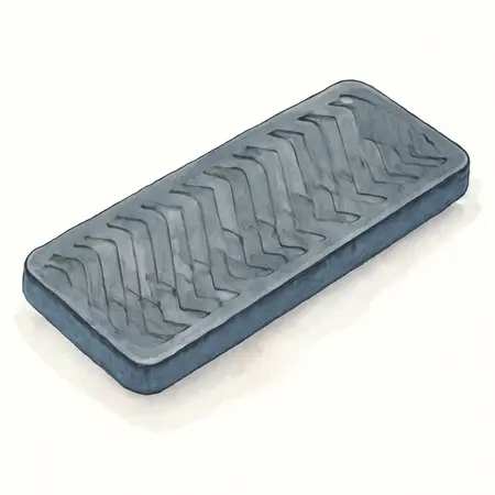 Water color illustrative image of a generic 17 in. x 4 in. Self-Adhesive Rubber Safety Mat with Tread Surface