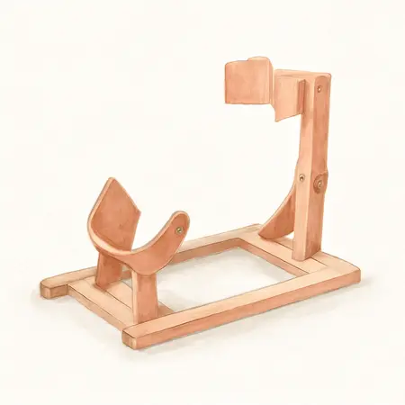 Water color illustrative image of a generic 1800 Lb. Capacity Motorcycle Stand/Wheel Chock