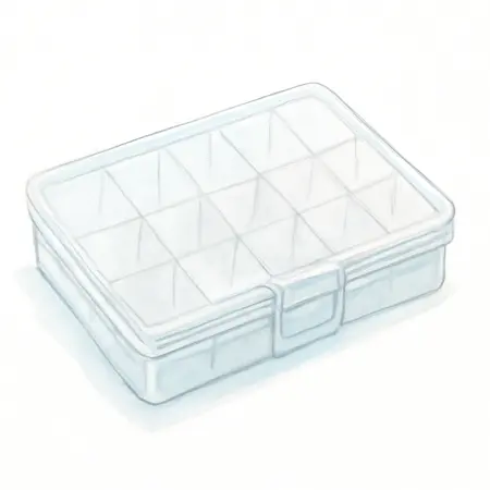 Water color illustrative image of a generic 18 Compartment Small Storage Container