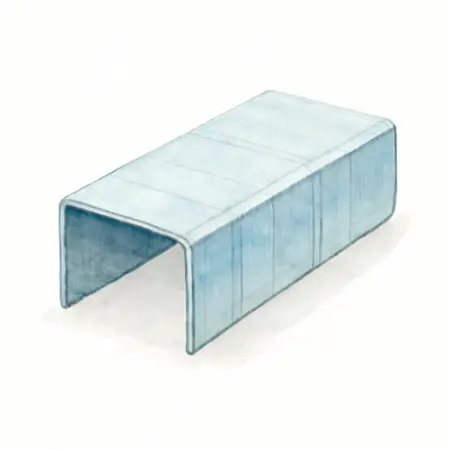 Water color illustrative image of a generic 18 GA x 1/4 in. Crown 1 in. Galvanized Staples, 2500 Piece