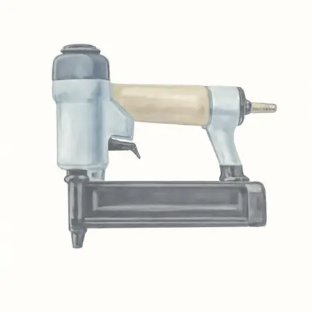 Water color illustrative image of a generic 18 Gauge 1/4 in. Crown Air Stapler