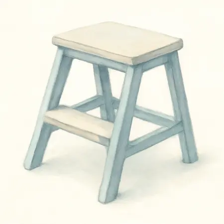 Water color illustrative image of a generic 18 In. Step Stool Working Platform