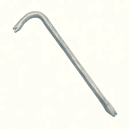 Water color illustrative image of a generic 18 in. Gooseneck Wrecking Bar