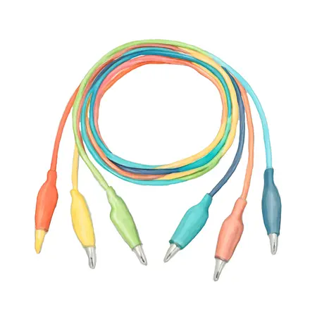 Water color illustrative image of a generic 18 in. 5 Colors Test Lead and Alligator Clips Set