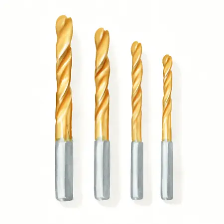 Water color illustrative image of a generic 1/8 in. Titanium Drill Bit Set, 4 Piece