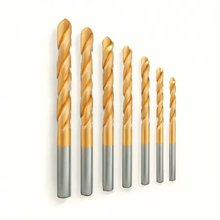 Water color illustrative image of a generic 1/8 in. Titanium High Speed Steel Drill Bits, 7 Piece