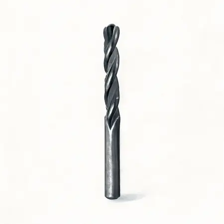 Water color illustrative image of a generic 1/8 in. x 6 in. Black Oxide Extended Length Drill Bit