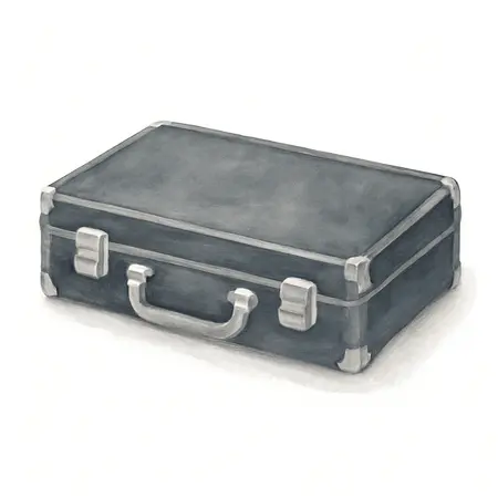 Water color illustrative image of a generic 18 in. x 6 in. x 13 in. Black Aluminum Case