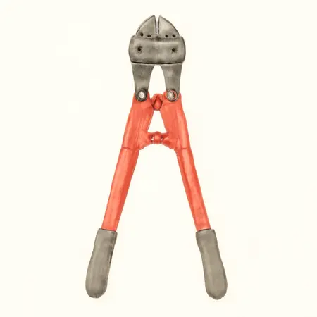 Water color illustrative image of a generic 18 in.  Compound Bolt Cutter