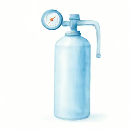 Water color illustrative image of a generic 18 oz. Refrigerant with Dispenser and Gauge - CARB Certified