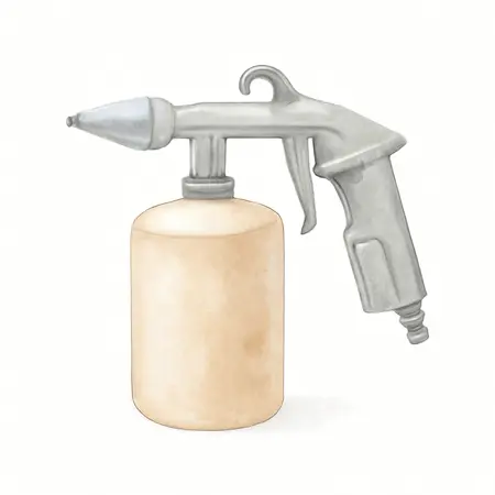 Water color illustrative image of a generic 18 oz. Portable Sand Blaster Gun Kit