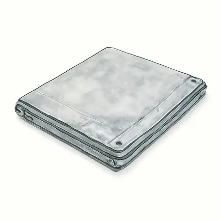 Water color illustrative image of a generic HFT 19 ft. x 29 ft. 4 in. Heavy Duty Reflective All-Purpose Weather-Resistant Tarp