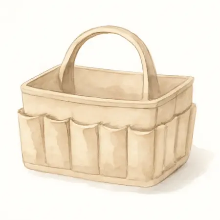 Water color illustrative image of a generic 19 in. Tool Tote with 14 Pockets