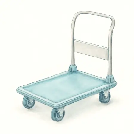 Water color illustrative image of a generic 19 in. x 29 in. Folding Platform Truck