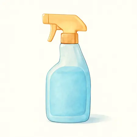 Water color illustrative image of a generic 19 oz. Invisible Glass Cleaner