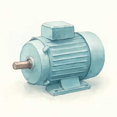 Water color illustrative image of a generic 1 HP Farm Duty Agricultural Motor