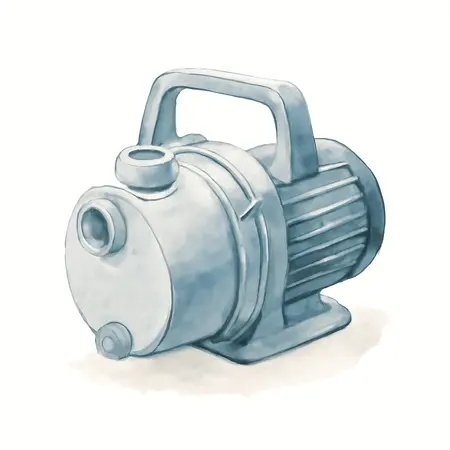 Water color illustrative image of a generic 1 HP Portable Sprinkler Pump 1075 GPH